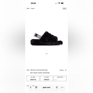 UGG Black Fuzzy Slide Sandals